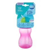 Canpol, bidon sportowy ze składaną rurką, różowy, 270 ml