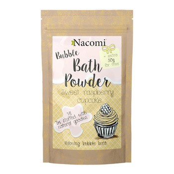 Nacomi, puder do kąpieli, słodka malinowa babeczka, 100 g + 50 g GRATIS