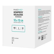 Pasomed, kompresy włókninowe, niejałowe, 10 cm x 10 cm, 4w, 30 g, 100 szt.