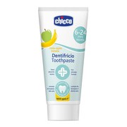 Chicco, pasta do zębów dla dzieci z fluorem o smaku jabłkowo-bananowym, 6 m+, 50 ml