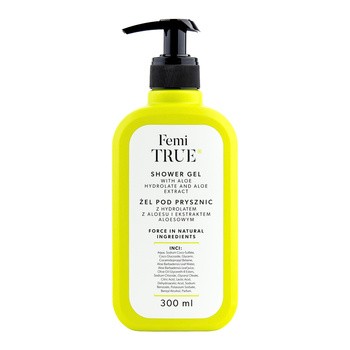 Femi True, żel pod prysznic z hydrolatem z aloesu i ekstraktem aloesowym, 300 ml