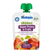 Humana 100% Organic mus słodki ziemniak w owocach, po 6 miesiącu, 90 g