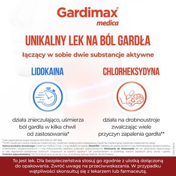 Gardimax medica, 5 mg + 1 mg, tabletki do ssania, 24 szt.