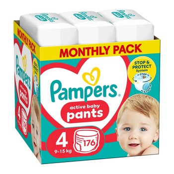 Pampers Active Baby Pants, pieluchomajtki, rozmiar 4, 176 szt.