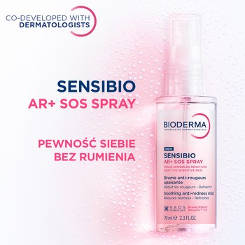 Bioderma Sensibio AR+ SOS, mgiełka łagodząca przeciw zaczerwienieniom, 70 ml
