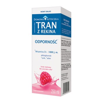 Domowa Apteczka Tran z rekina, płyn o smaku malinowym, 250 ml
