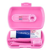 Curaprox Travel Set Kids, zestaw podróżny dla dzieci 6-12 lat, różowy, 1 szt.