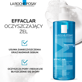 La Roche-Posay Effaclar Foaming Gel, żel oczyszczający dla skóry skłonnej do trądziku, 400 ml