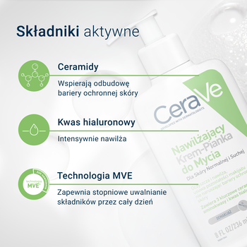 CeraVe, krem-pianka do mycia, 236 ml
