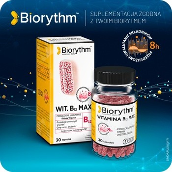 Biorythm Witamina B12 Max, kapsułki o przedłużonym uwalnianiu, 30 szt.