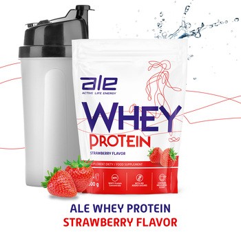 ALE Whey Protein Strawberry Flavor, proszek, 600 g