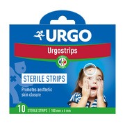 Urgostrips, paski do zamykania ran, sterylne, 100 mm x 6 mm, 10 szt.