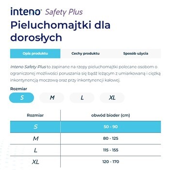 Inteno Safety Plus, pieluchomajtki dla dorosłych, L, 30 szt.