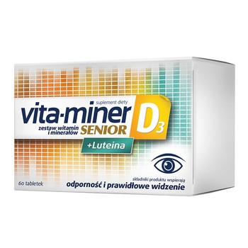 Vita-Miner Senior D3 + Luteina, tabletki, 60 szt.