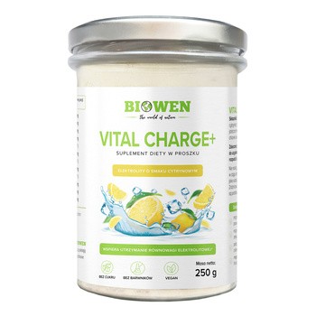 Biowen Vital Charge + Elektrolity, proszek,  smak cytrynowy, 250 g