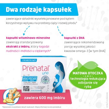 Prenatal Uno, kapsułki, 60 szt. (30 szt. + 30 szt.)