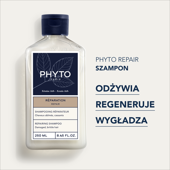 Phyto Repair, odbudowujący szampon z keratyną, 250 ml
