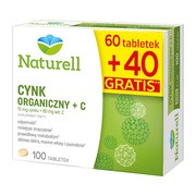 Naturell Cynk Organiczny + C, tabletki, 100 szt.
