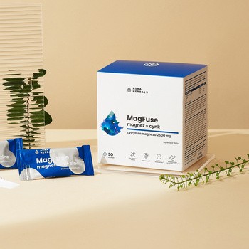 Aura Herbals MagFuse magnez + cynk, saszetki z proszkiem, 30 szt.