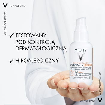 Vichy Capital Soleil, fluid koloryzujący przeciw fotostarzeniu się skóry SPF 50+, tinted, 40 ml