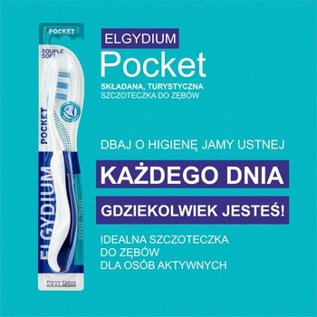 Elgydium Pocket, kieszonkowa szczoteczka do zębów, 1szt.