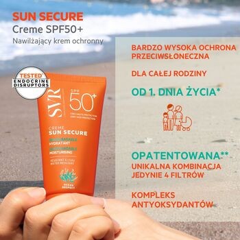 SVR Sun Secure Creme, nawilżający krem ochronny SPF50+, 50 ml