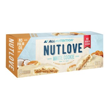 Allnutrition Nutlove White Cookie Caramel Peanut Coconut, ciasteczka kokosowe, 128 g