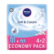 Nivea Baby Soft & Cream, chusteczki dla niemowląt, 6 x 63 szt.