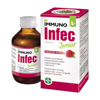 ImmunoINFEC Junior, syrop dla dzieci o smaku malinowym, 150 ml