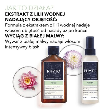 Zestaw Phyto Volume, szampon zwiększający objętość, 250 ml + spray zwiększający objętość, 150 ml