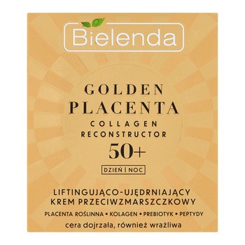 Bielenda Golden Placenta Collagen Reconstructor, liftingująco-ujędrniający krem przeciwzmarszczkowy 50+, 50 ml