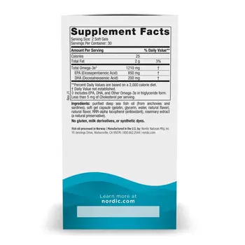 Nordic Naturals, EPA 1210 mg, smak cytrynowy, kapsułki, 60 szt.