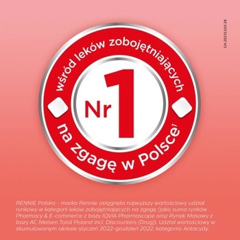 Rennie Antacidum, 680mg + 80mg, tabletki do ssania, 60 szt.