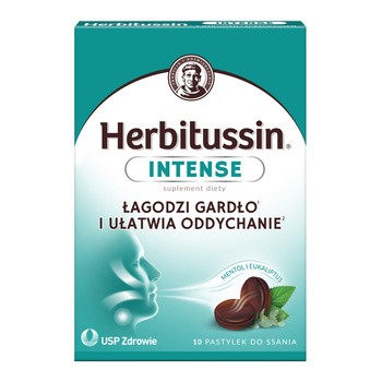 Herbitussin Intense, pastylki do ssania, 10 szt.