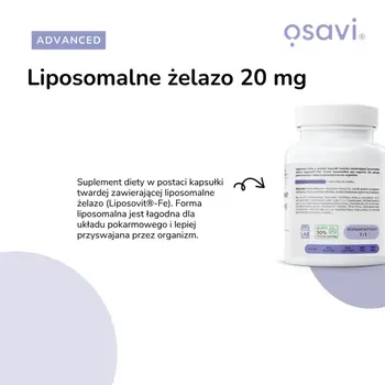 Osavi Advanced Liposomalne żelazo 20 mg, kapsułki twarde, 60 szt.