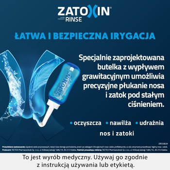 Zatoxin Rinse Zestaw do płukania nosa i zatok, 12 saszetek + irygator