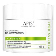 Apis Acne Stop, maska algowa dla cery trądzikowej z bambusem, zieloną herbatą i czarnym błotem z Morza Martwego, 100 g