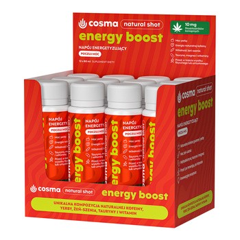 Cosma Cannabis Energy Boost, płyn, smak mango, 80 ml x12 szt.