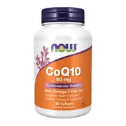 Now Foods, CoQ10 60 mg with Omega-3, kapsułki, 120 szt.