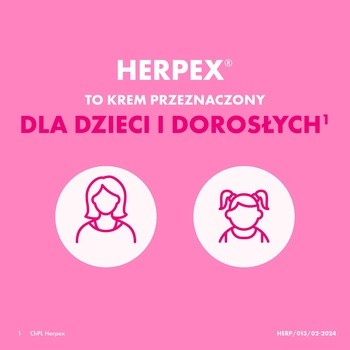 Herpex, 50 mg/g, krem, 2 g (tuba)