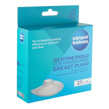 Canpol Babies, Nakładka silikonowa 27 mm do laktatora muszlowego Hands-Free, 1 szt.