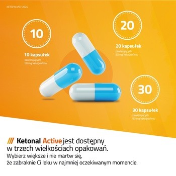 Ketonal Active, 50 mg, kapsułki twarde, 10 szt.