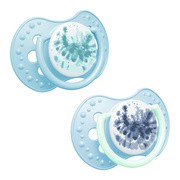 Canpol Lovi, smoczek uspokajający silikonowy dynamiczny, 6-18 m Tie Dye Blue, 2 szt.