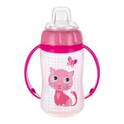 Canpol Babies, kubek treningowy Cute Animlas, 320 ml, róż, 1 szt.