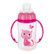 Canpol Babies, kubek treningowy Cute Animlas, 320 ml, róż, 1 szt.
