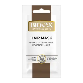 Biovax Naturalne Oleje, intensywnie regenerująca maseczka do włosów, 20 ml, 1 saszetka
