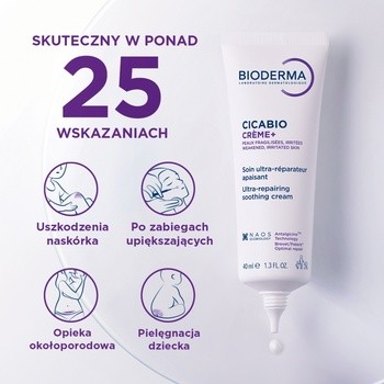 Bioderma Cicabio Creme+, krem naprawczo-kojący, 40 ml