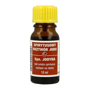 Spirytusowy roztwór jodu (Jodyna), roztwór na skórę, 10 ml
