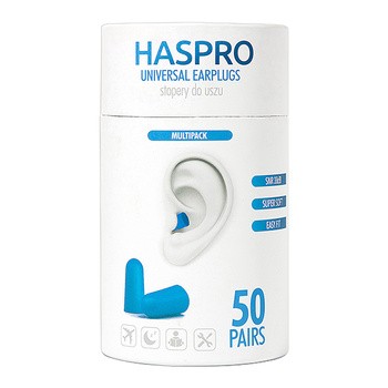 Haspro Tube 50, stopery do uszu, niebieskie, 50 par