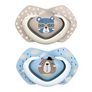 Canpol Babies, smoczek silikonowy, symetryczny, Bonjour Paris, 6-18 m, blue, 2 szt.